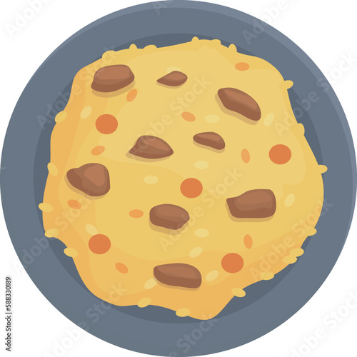 Pilaf cuisine icon cartoon vector. Food dinner. Asian plate
