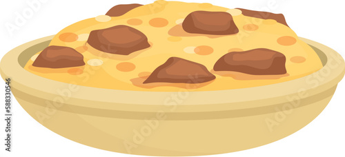 Pilaf meat icon cartoon vector. Dish rice. Armenian food