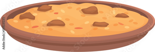 Arabic pilaf icon cartoon vector. Dish food. Dinner meal