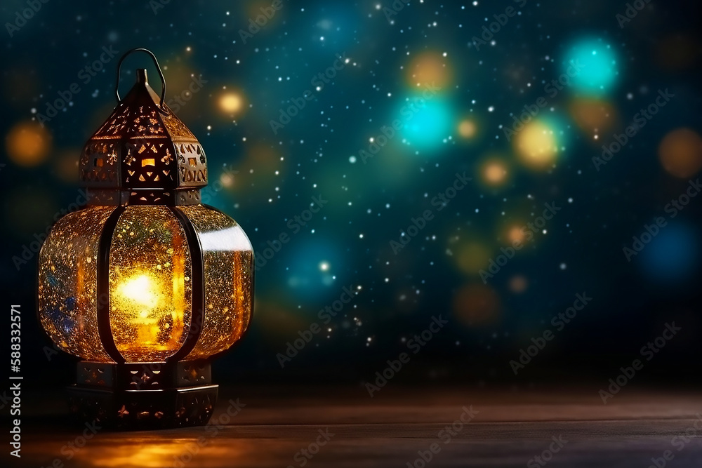 Ramadan background with bokeh effect copy text area generated ai Ramadan background with bokeh effect copy text area generated ai