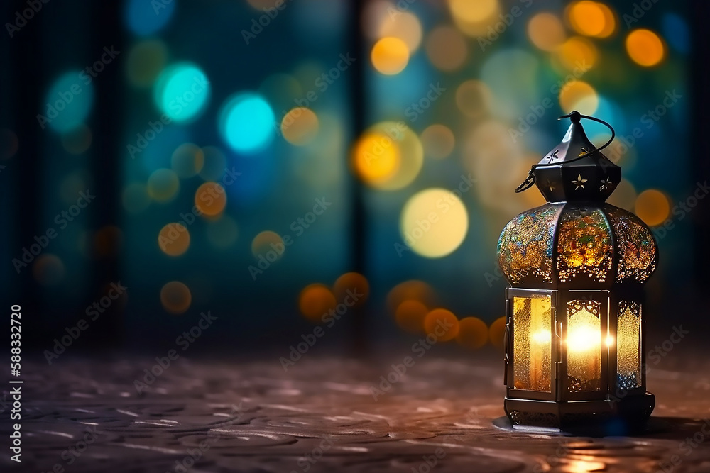 Ramadan background with bokeh effect copy text area generated ai Ramadan background with bokeh effect copy text area generated ai
