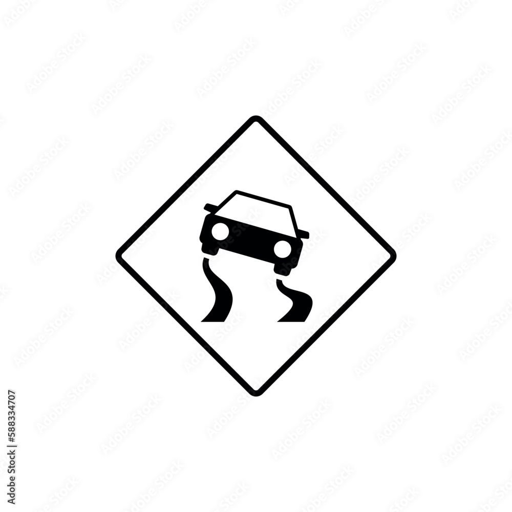 Black and White Color Traffic Sign Street Sign Icon Vector Template Black and White Color Traffic Sign Street Sign Icon Vector Template