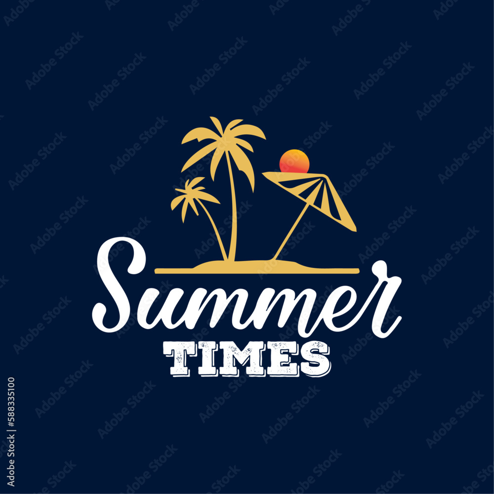 summer times logo, minimalist and business logo design.