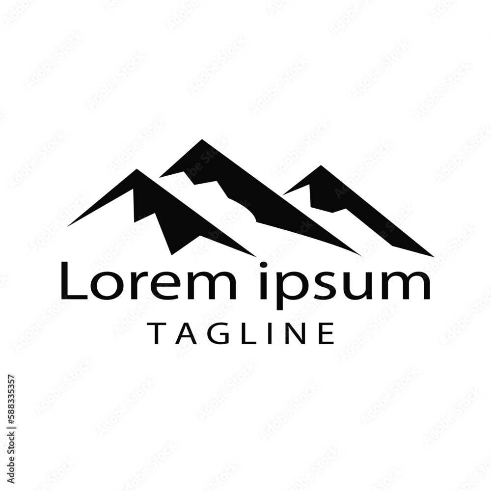 Mountain logo with text Mountain logo with text