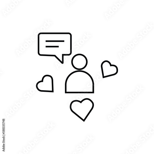 Influencer Vector Icon, simbol blogger. Ilustrasi vektor datar yang modern dan sederhana untuk situs web atau aplikasi seluler