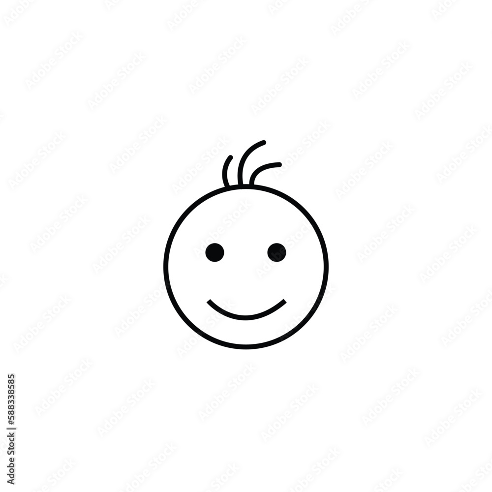 Fototapeta premium Face sign icon, vector illustration. Flat design style