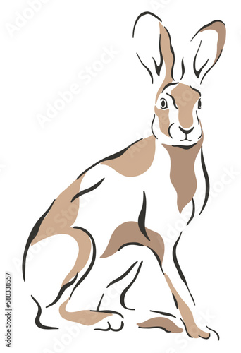 Rabbit Hare Wild Animal Forest Nature Graphic Svg