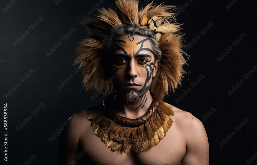 Portrait of man - Lion Portrait of man - Lion