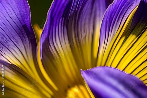 Purple iris close-up macro. Generative AI