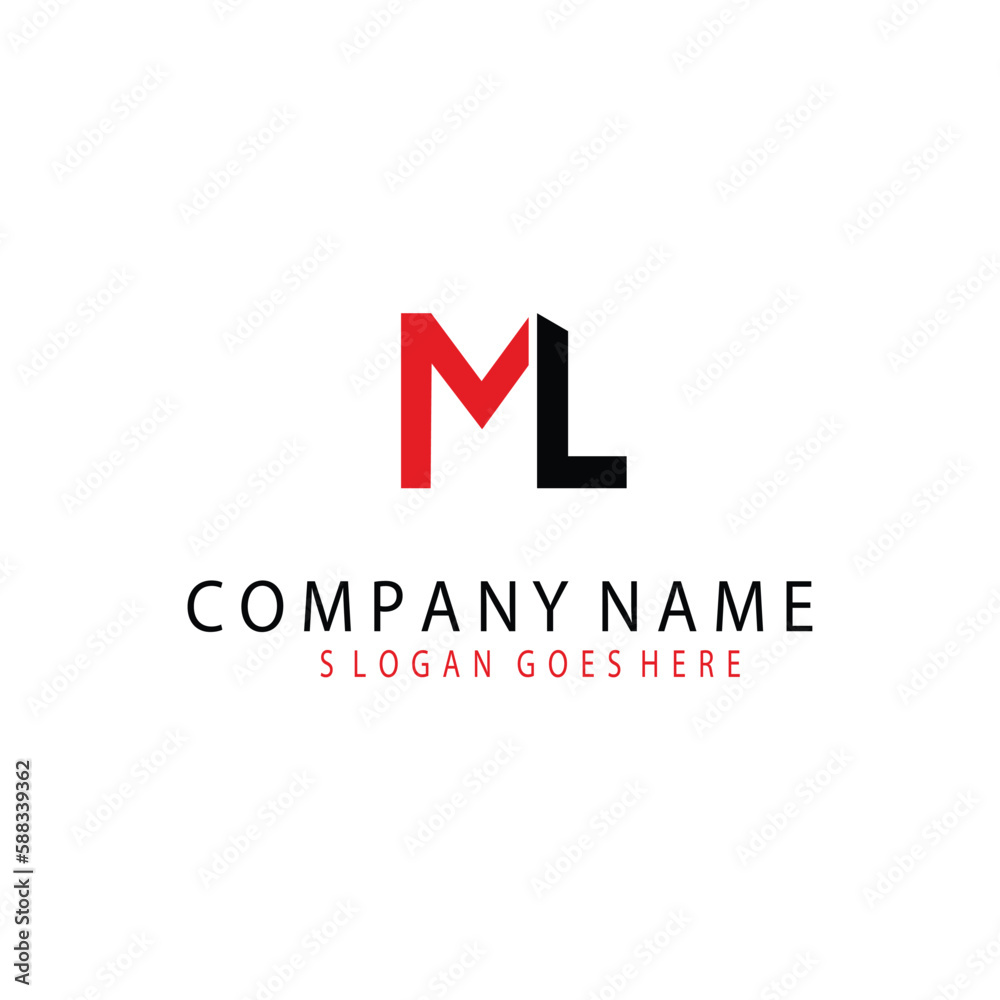 Letter ML Initial Logo Design Vector. Letter ML Initial Logo Design Vector.