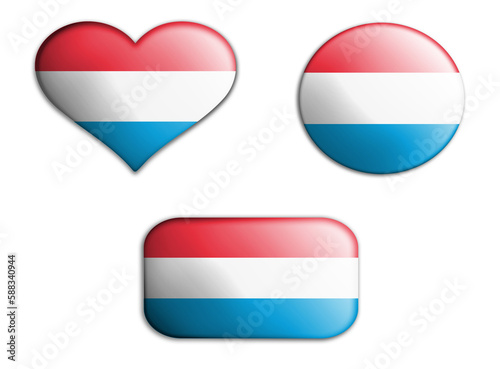 Free Download colorful national art flag of luxembourg figures bottoms on a white background . concept collage. 3d illustration - GFXLoad
