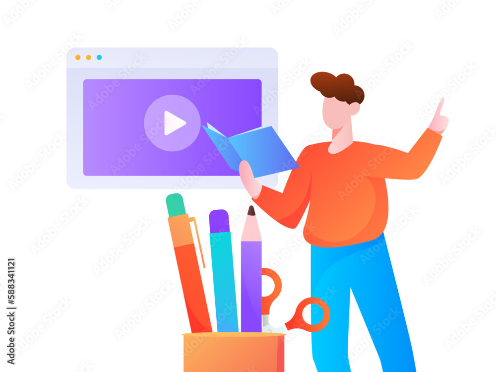 Quiet reading character flat vector concept operation hand drawn illustration
Quiet reading character flat vector concept operation hand drawn illustration