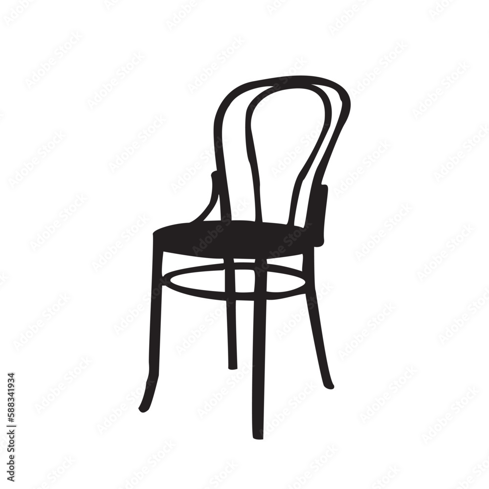 Simple silhouette illustration of a chair. Simple silhouette illustration of a chair.