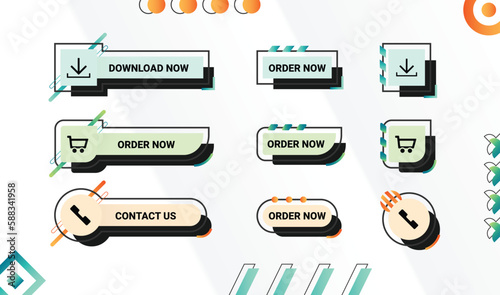 CTA button frame background set with soft gradient colors