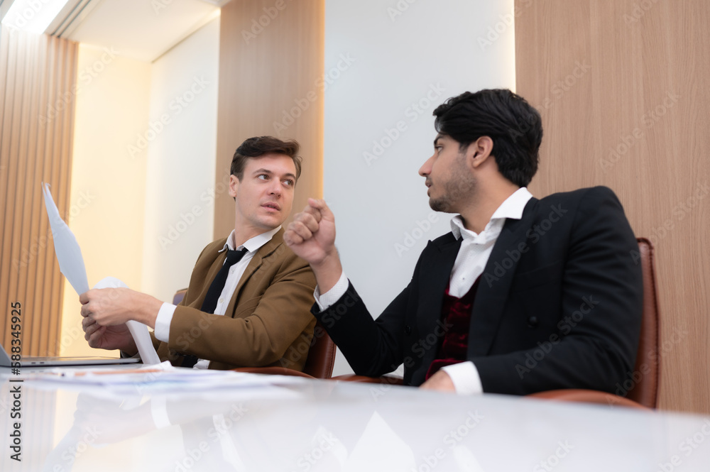 Group of young businessmen in international companies, Meeting to conclude a new responsible project. Group of young businessmen in international companies, Meeting to conclude a new responsible project.