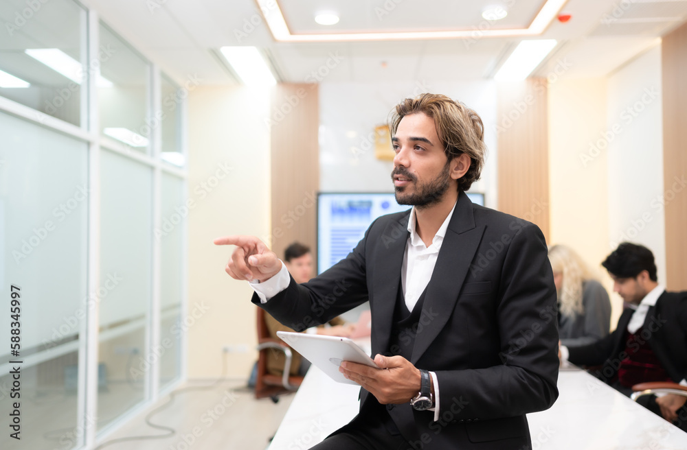 Portrait of young entrepreneurs are enthusiastically taking their ideas and sharing perspectives. In the meeting room of an international business corporation, Portrait of young entrepreneurs are enthusiastically taking their ideas and sharing perspectives. In the meeting room of an international business corporation,