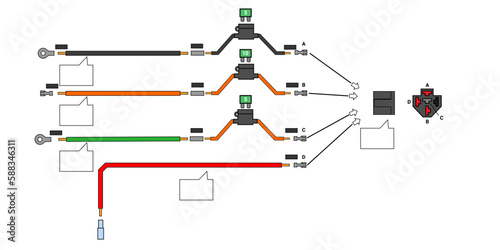 Electric scheme. Assembly diagram. Vector image.