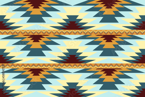 Aztec Geometric Navajo Ethnic Seamless Pattern. Native American, Indian, Mexican, African, Moroccan style. Design for fabric, clothing, wrapping, rug, carpet, home decor, throw pillows.