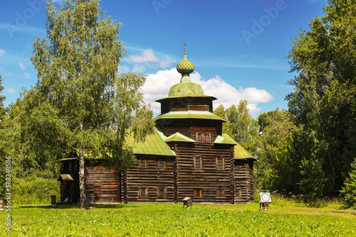 Ancient wooden Church of Elijah the Prophet from the village of Verkhniy Berezovets, Soligalichsky district, Kostroma region in the Museum-reserve 