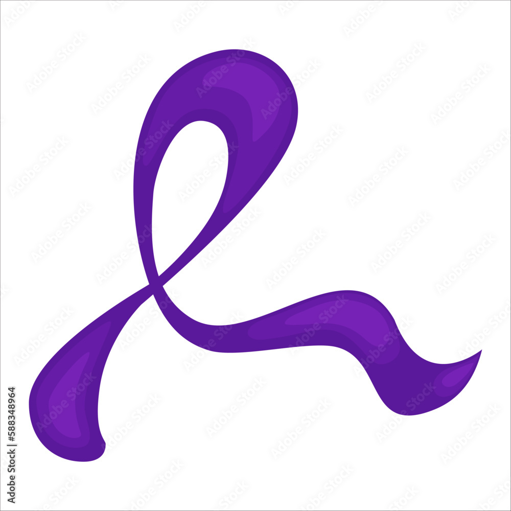 Obraz premium Pancreatic cancer awareness poster. Purple ribbon for pancreatitis disease. Medical concept. Vector illustration.