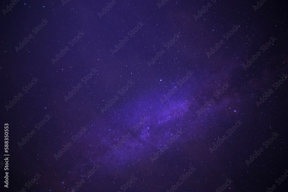 dark blue space background with Milky Way galaxy