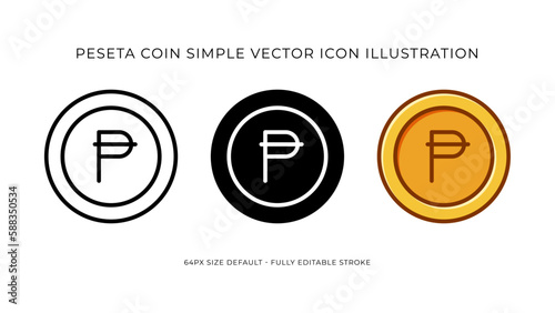 Spain Coin Simple Vector Icon Illustration