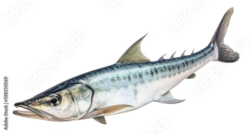 illustration of a barracuda fish on transparent background photo