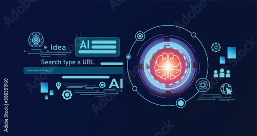 artificial intelligence and data science icon element design. vector illustration