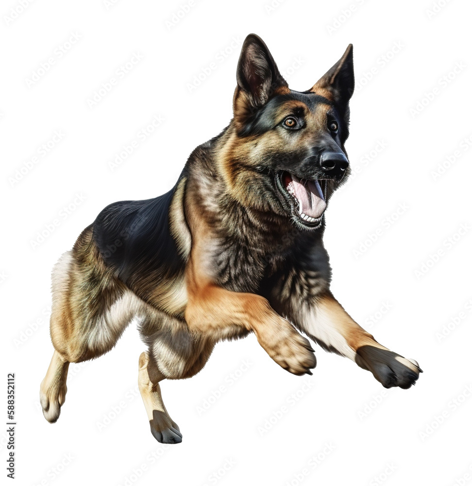 illustration of a German Shepherd on transparent background