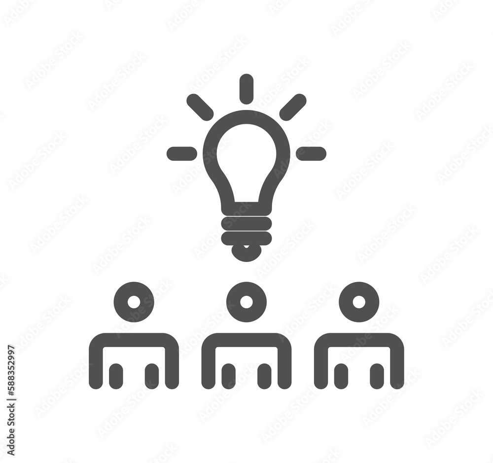 Creative business solutions icon and linear symbol. Creative business solutions icon and linear symbol.