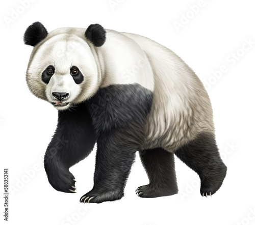 an illustration of a panda bear on transparent background
