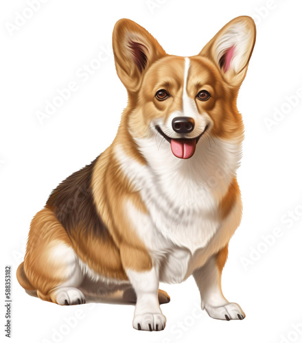 illustration of a Corgi dog on transparent background