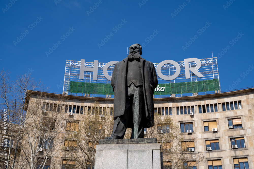 Nikola Pašić monument. Nikola Pasic was a Serbian and Yugoslav ...