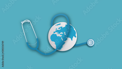 Stethoscope and earth globe...