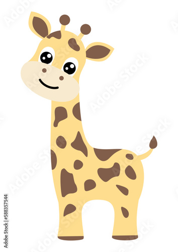 Cute giraffe vector cartoon illustration