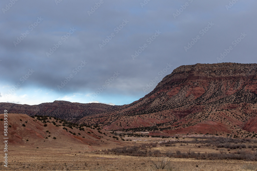 Open valley of red rock canyon in the high desert
