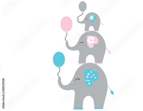 cute baby elephant vector  illustration