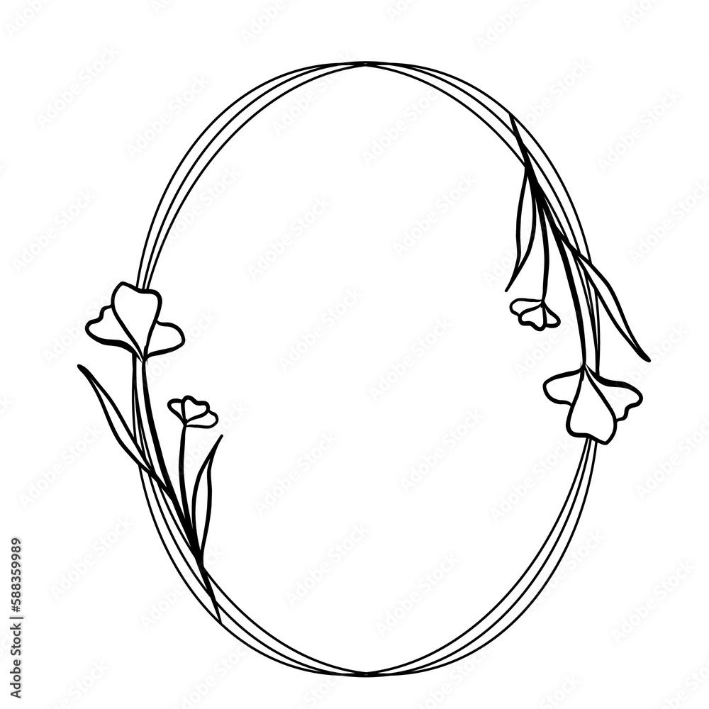 Hand drawn floral frame illustration Hand drawn floral frame illustration
