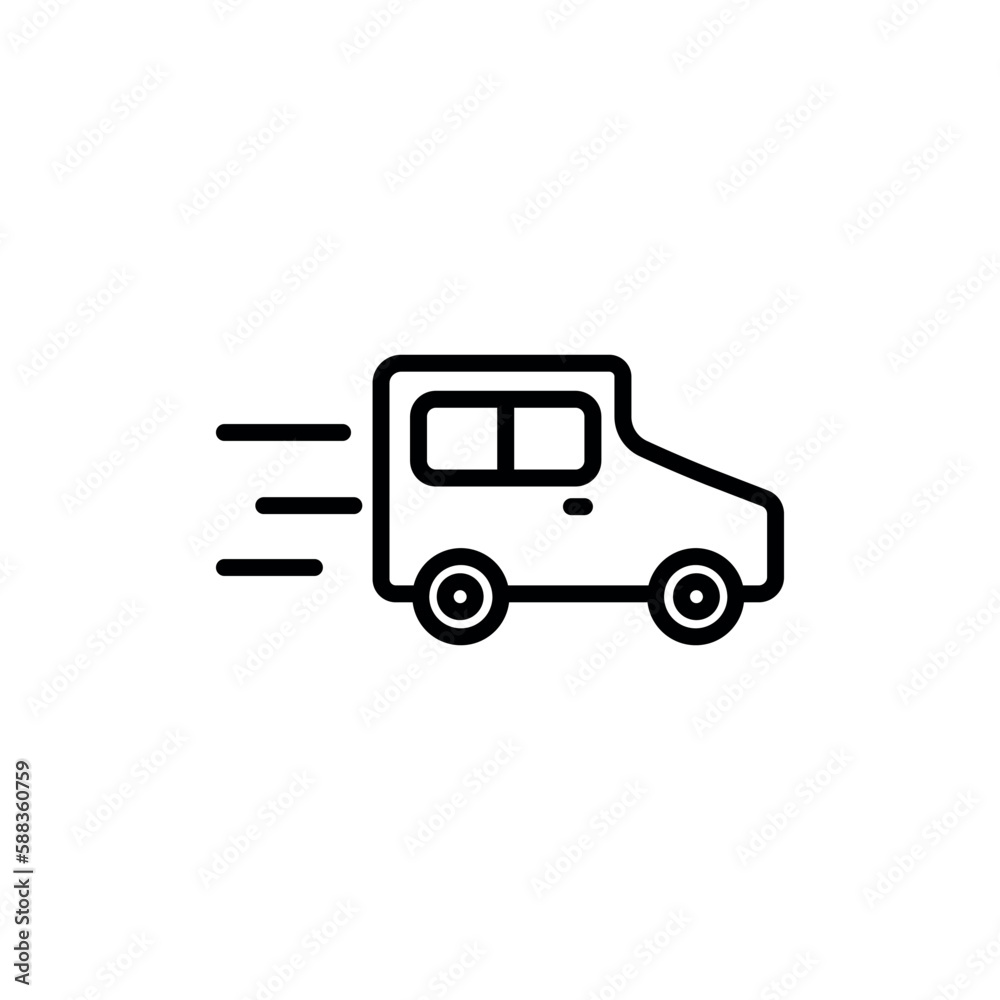 Truck line icon shipping, delivery symbol, vector
