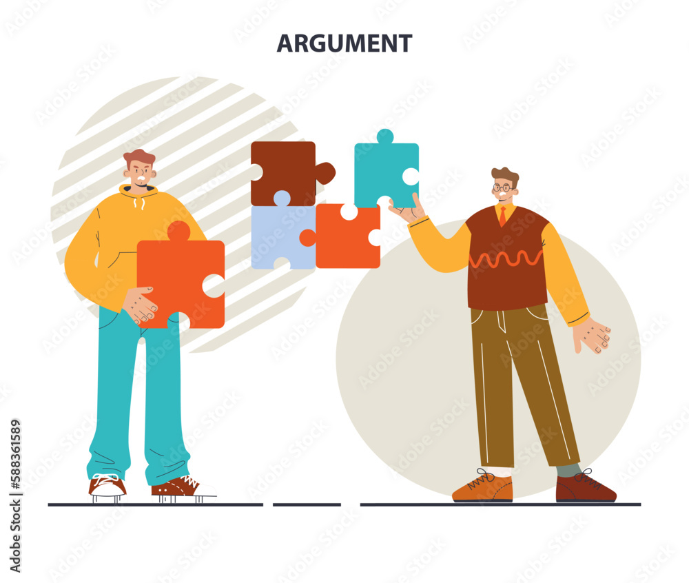 Argument concept set. Controversy or disagreement conversation