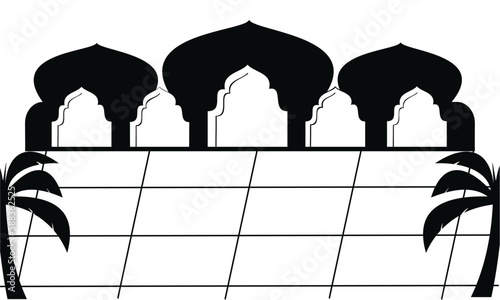 Background of a mosque with a large courtyard