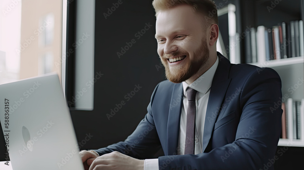 Finding Joy in Work: A Man's Laughter in the Midst of Productivity – Generative AI Finding Joy in Work: A Man's Laughter in the Midst of Productivity – Generative AI
