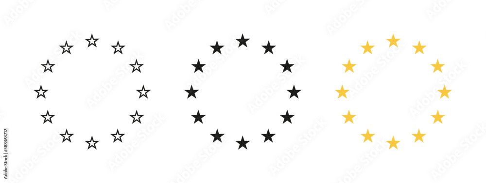 Star in circle vector icon. European union flag symbol. EPS 10 - obrazy, fototapety, plakaty 