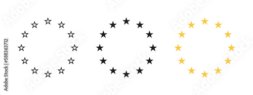 Star in circle vector icon. European union flag symbol. EPS 10 photo