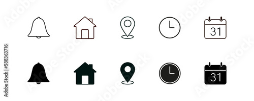 Notification reminder vector icons. Stock vector EPS 10