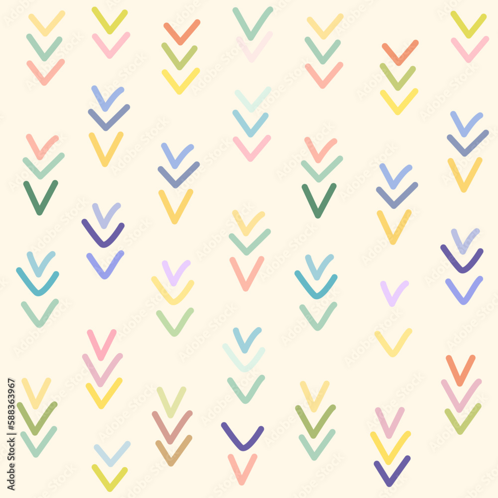 Template design.  hand drawn arrow shapes and doodle objects. colorful abstract.