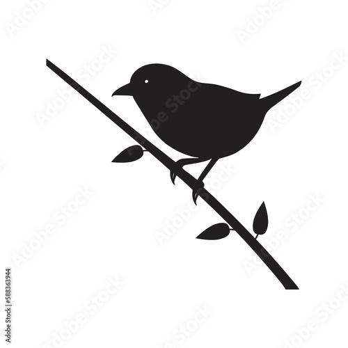 vector bird branch silhouette semple,pj