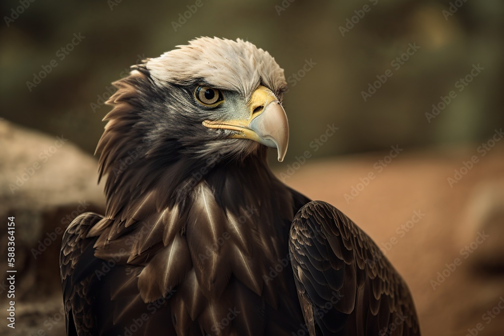 Obraz premium portrait of a eagle . Generative AI .