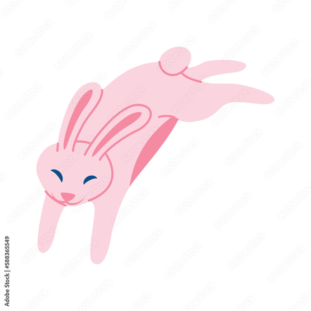 Cartoon Color Jump Character Moon Rabbit Mid Autumn Festival Concept Flat Design Style. Vector illustration of Traditional Asian Mascot Cartoon Color Jump Character Moon Rabbit Mid Autumn Festival Concept Flat Design Style. Vector illustration of Traditional Asian Mascot