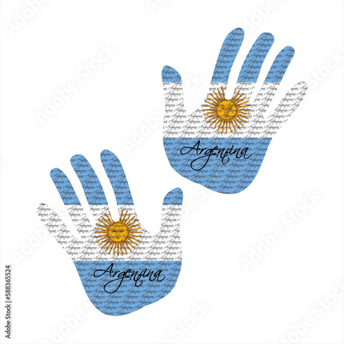 argentina flag hand vector